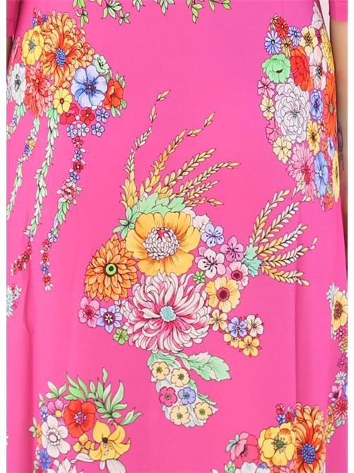 Long jersey dress Laboratorio Capri | TRAGARADRESSFIORIPESCIFUCSIA